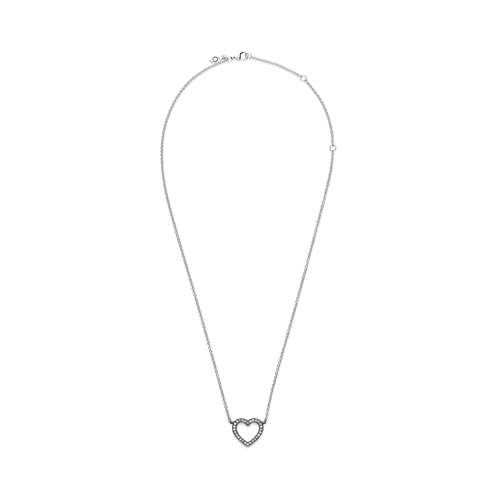 Sparkling Open Heart Necklace