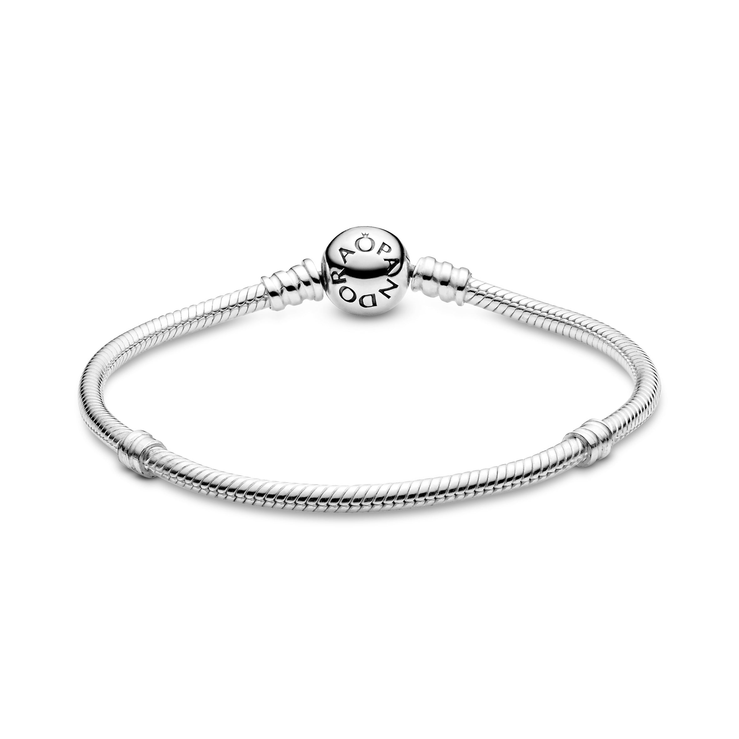 Pandora Moments Sparkling Heart Clasp Snake Chain Bracelet