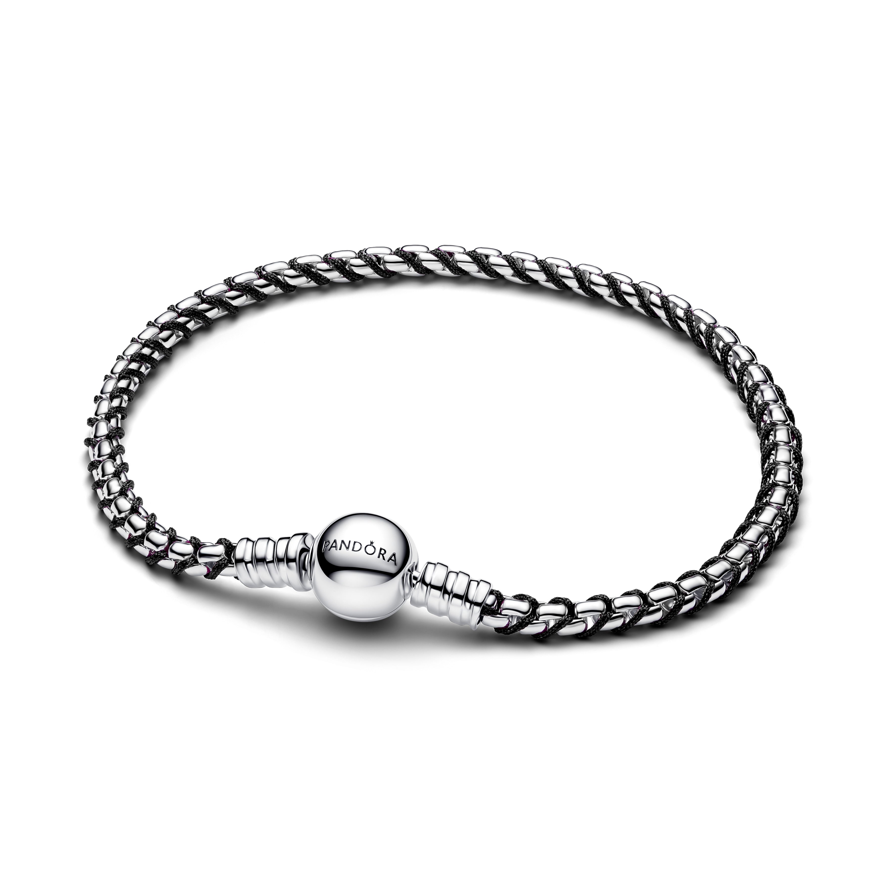 Black Cord Box Chain Bracelet