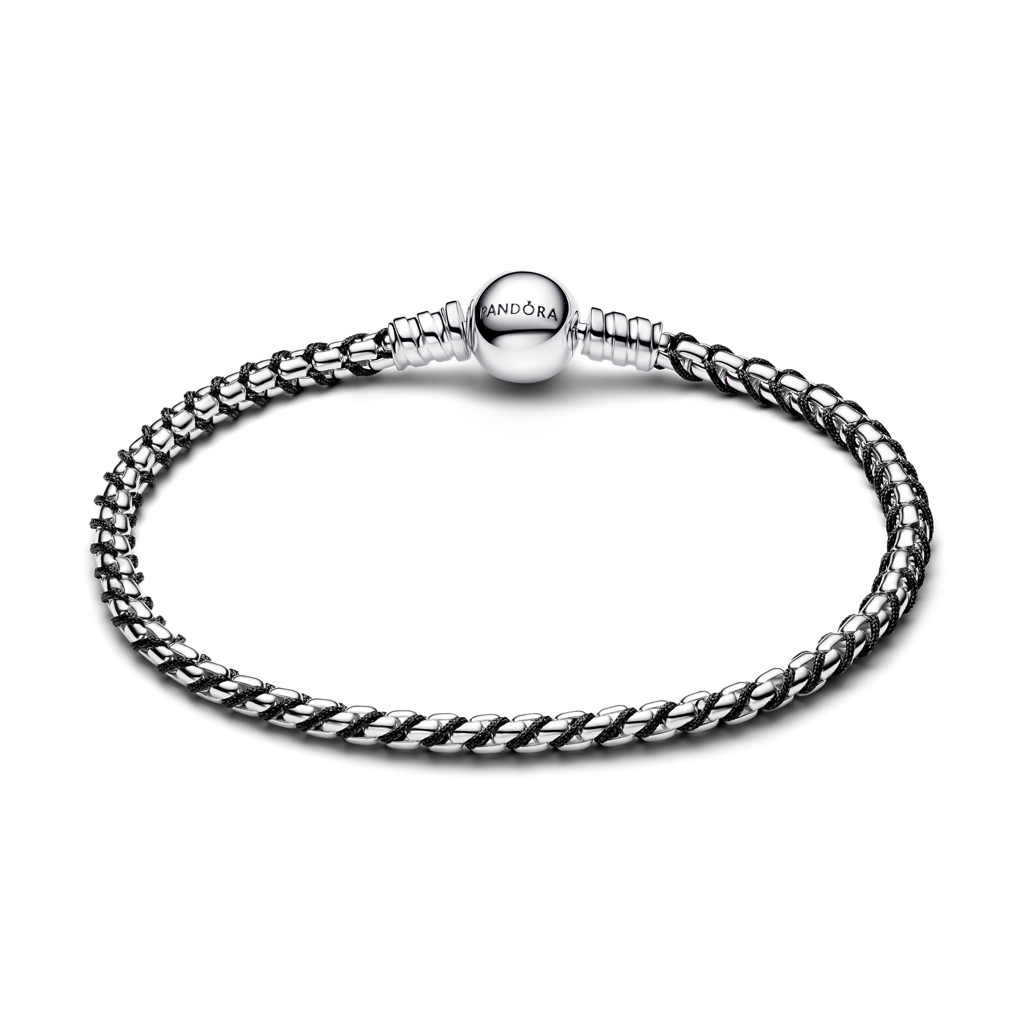Black Cord Box Chain Bracelet