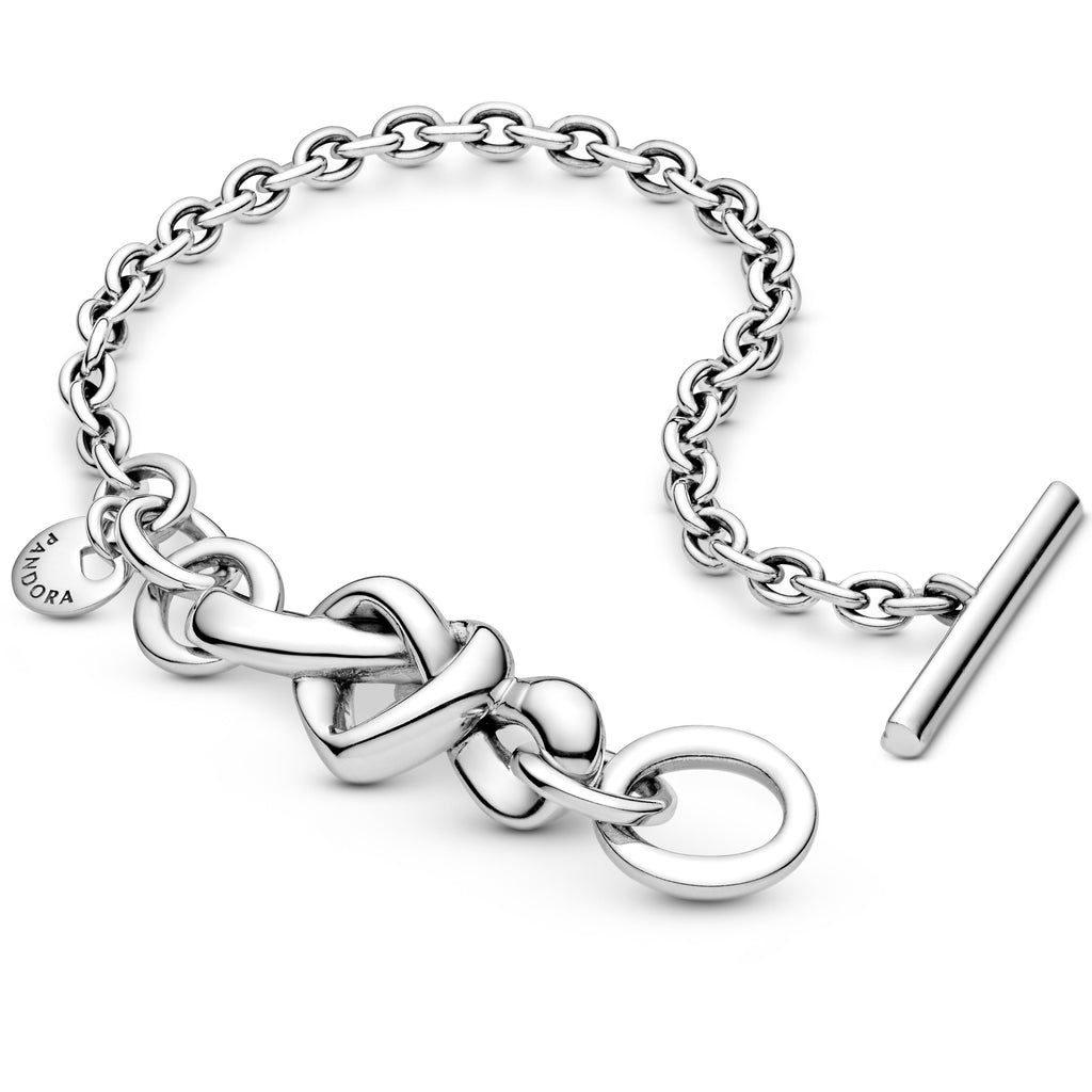 Knotted Heart T-Bar Bracelet
