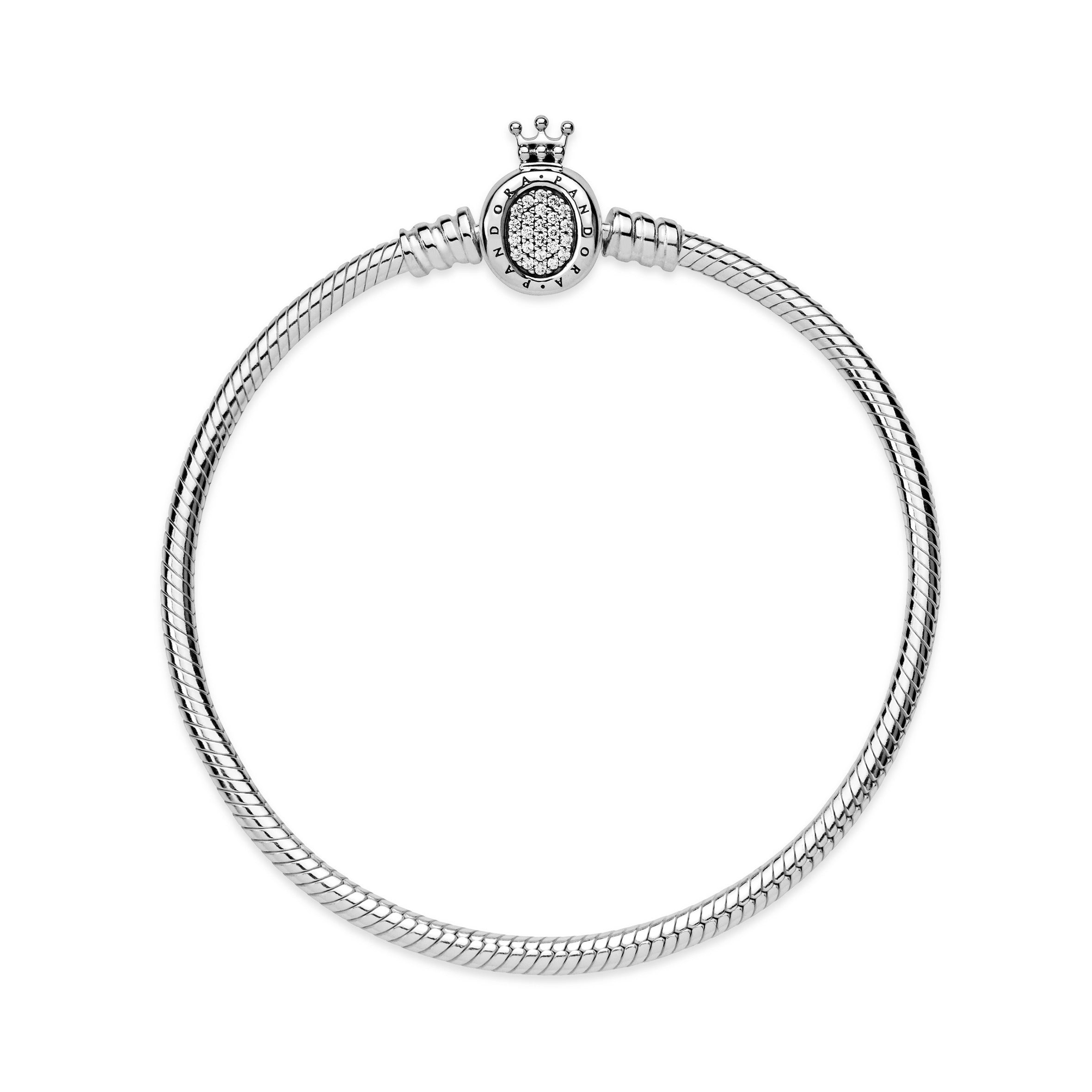 Pandora Moments Crown O Clasp Snake Chain Bracelet