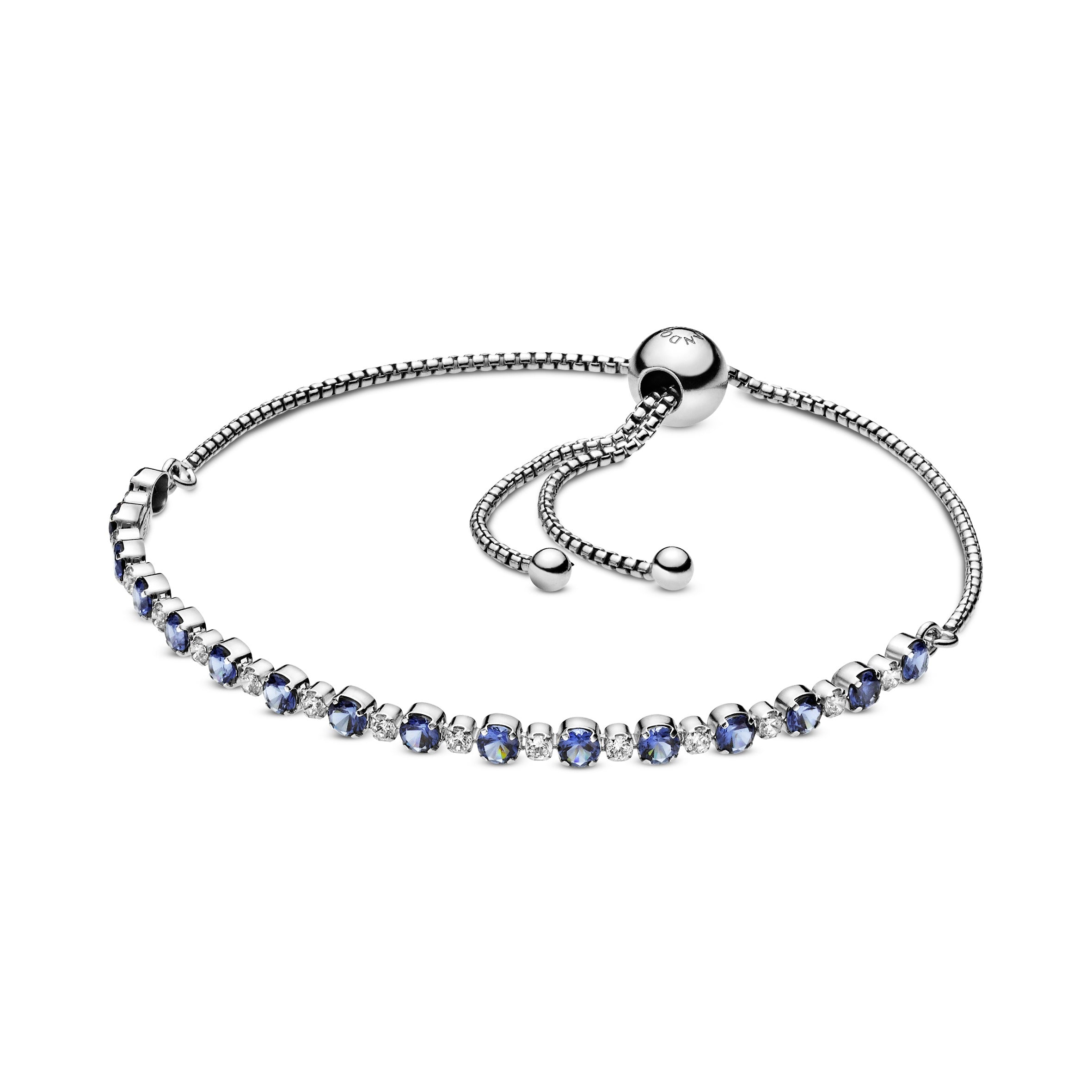 Blue & Clear Sparkle Slider Bracelet