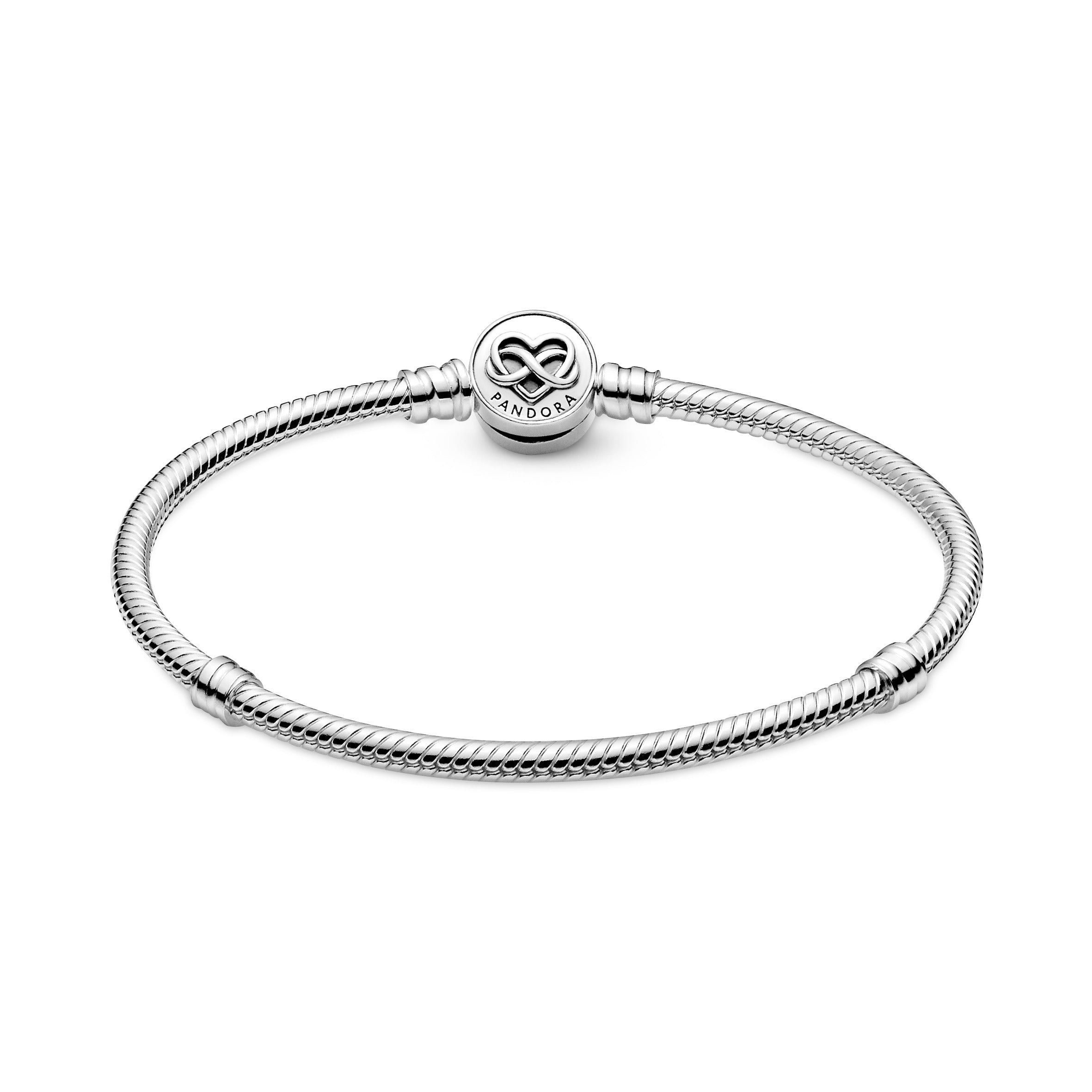 Pandora Moments Heart Infinity Clasp Snake Chain Bracelet
