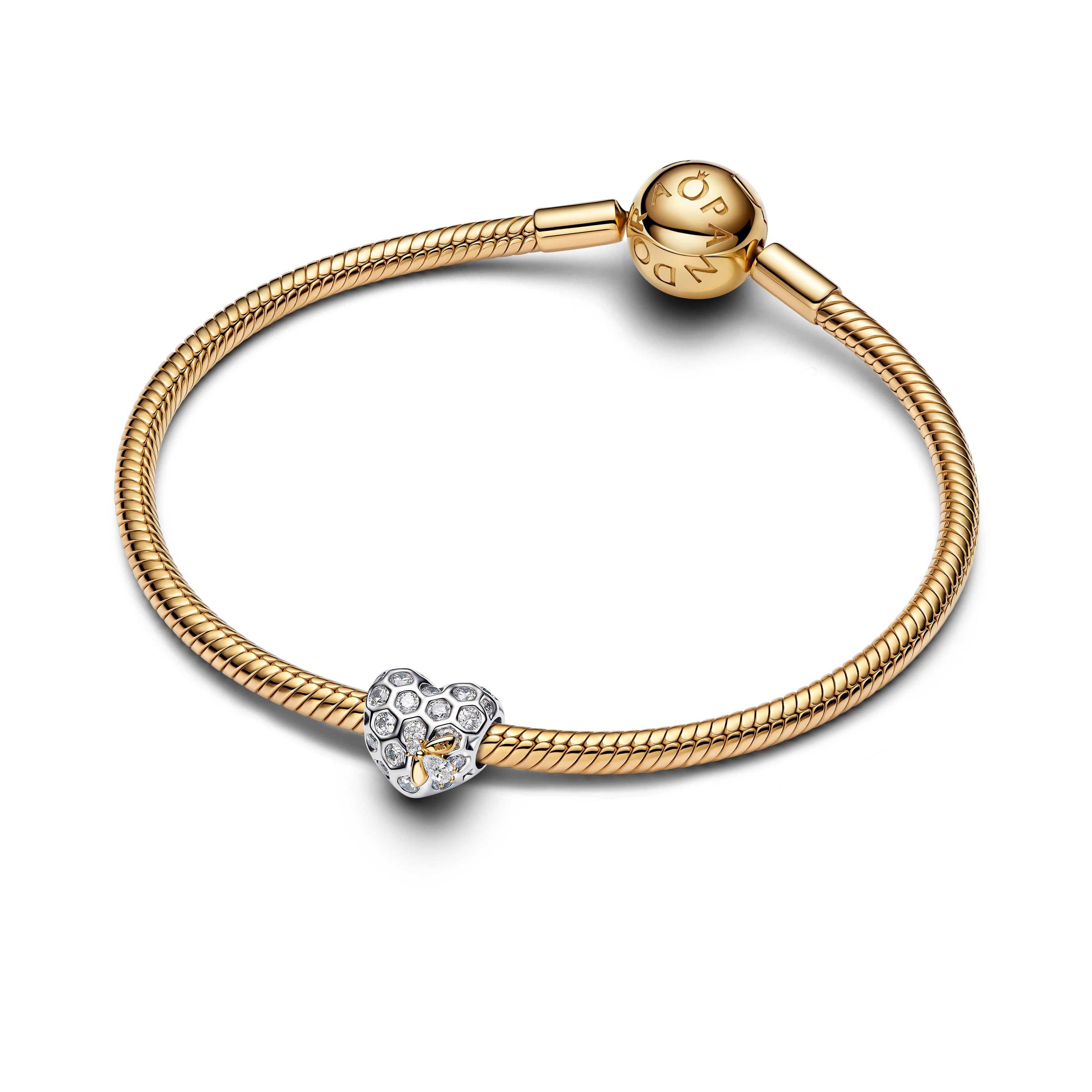 Bridgerton Honeycomb & Bee Heart Charm