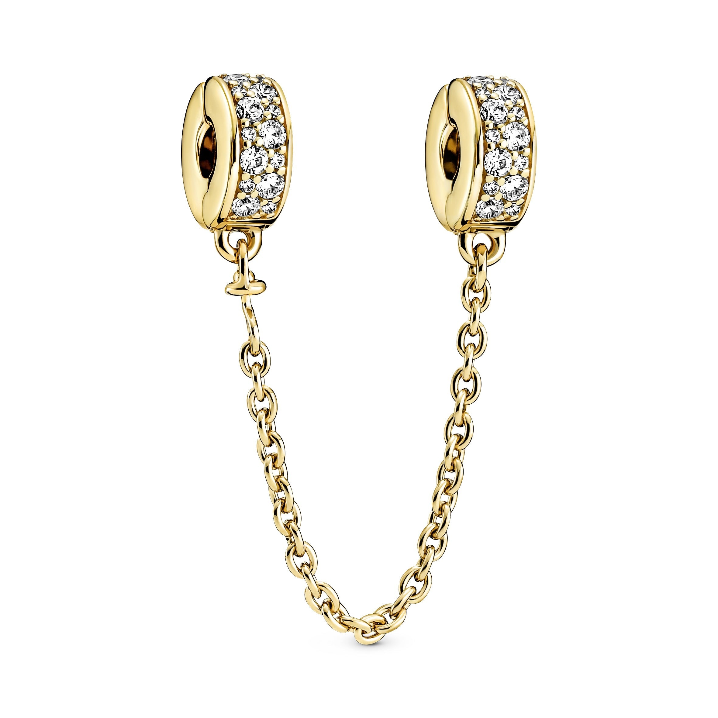 Clear Pavé Safety Chain Clip Charm