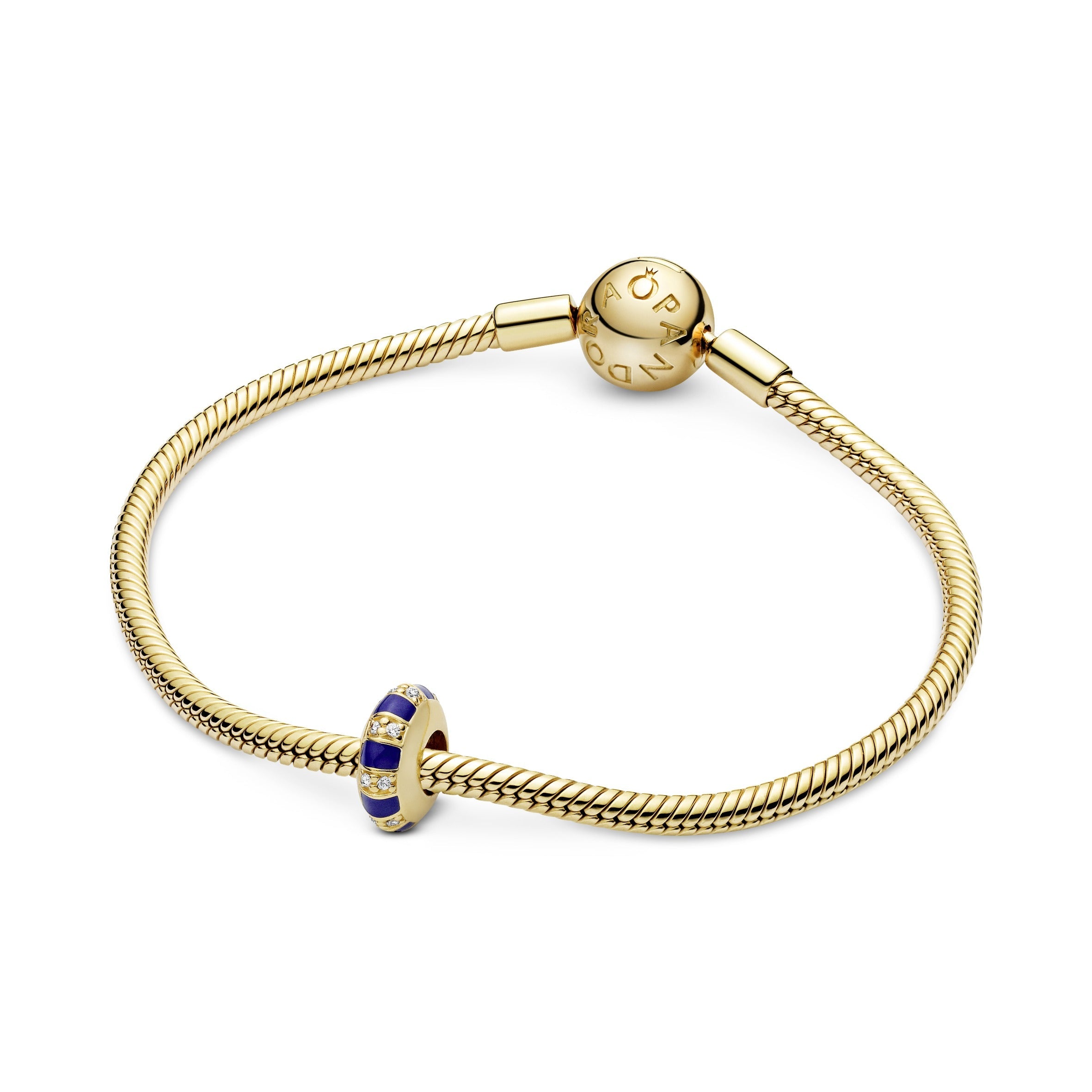 Blue Stripes Spacer Charm