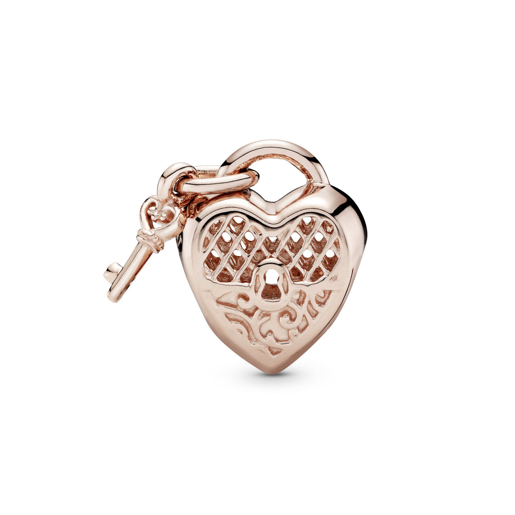 Love You Heart Padlock Charm
