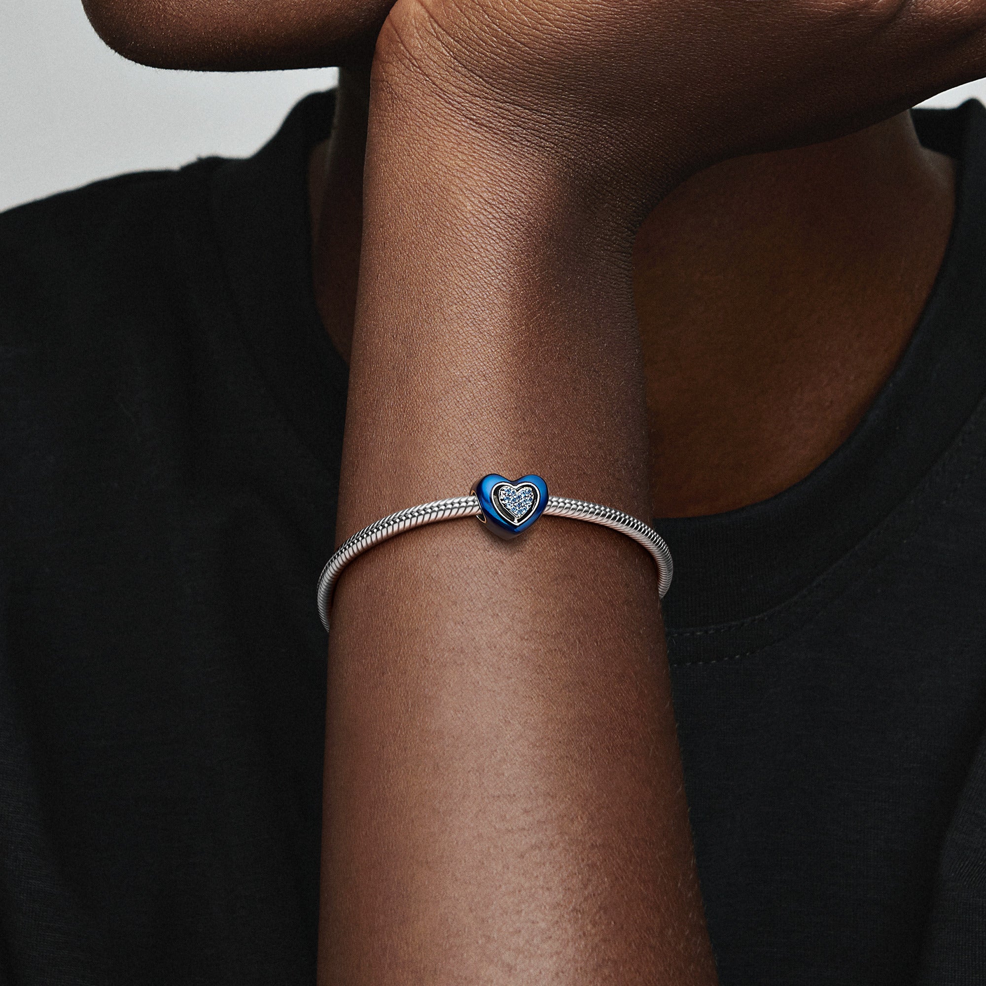Blue Spinnable Heart Charm