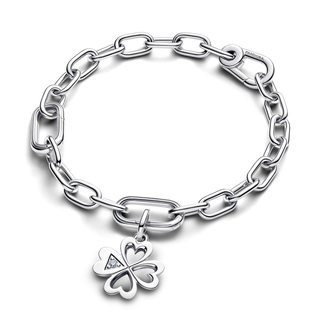 Heart Four-Leaf Clover Medallion Charm