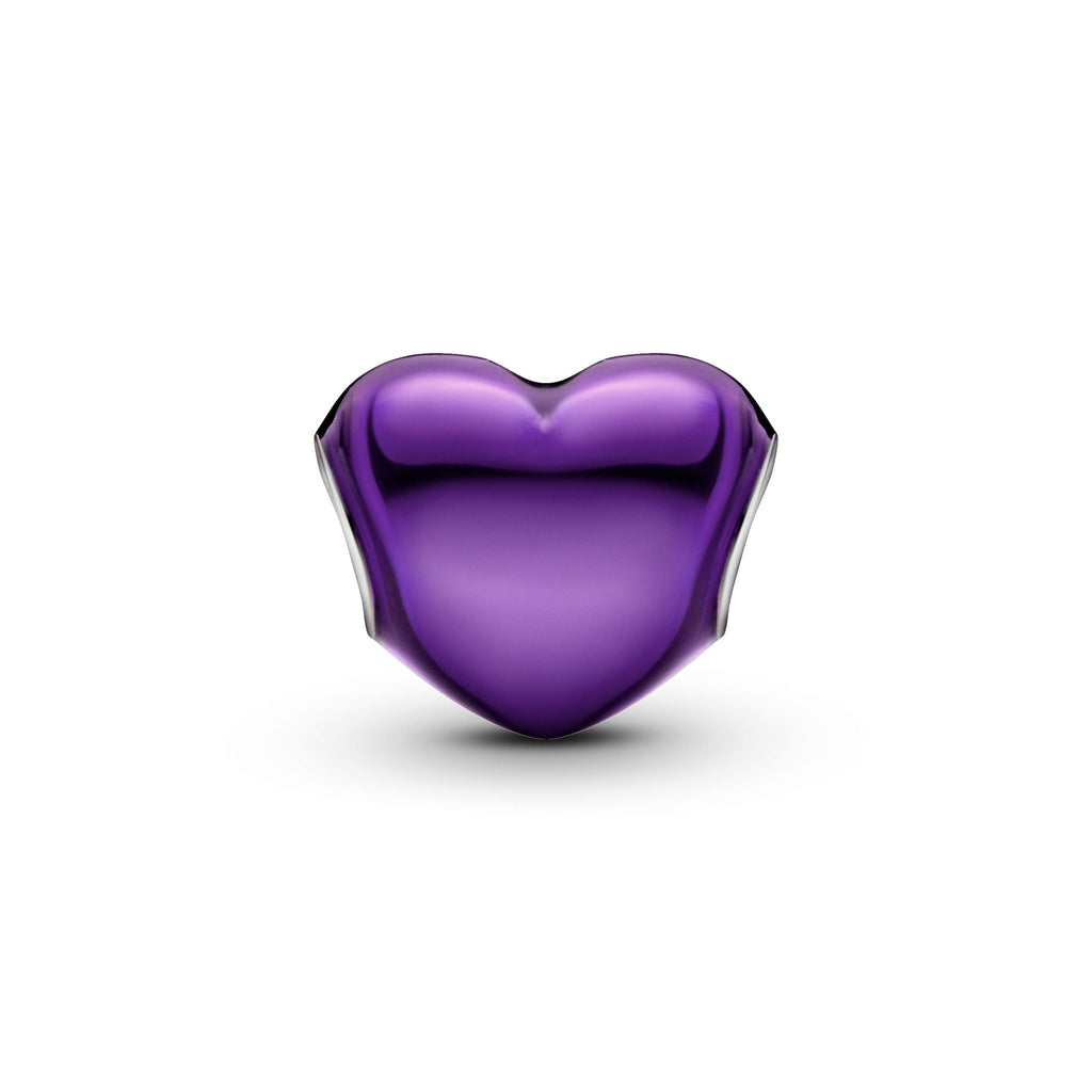 Metallic Purple Heart Charm