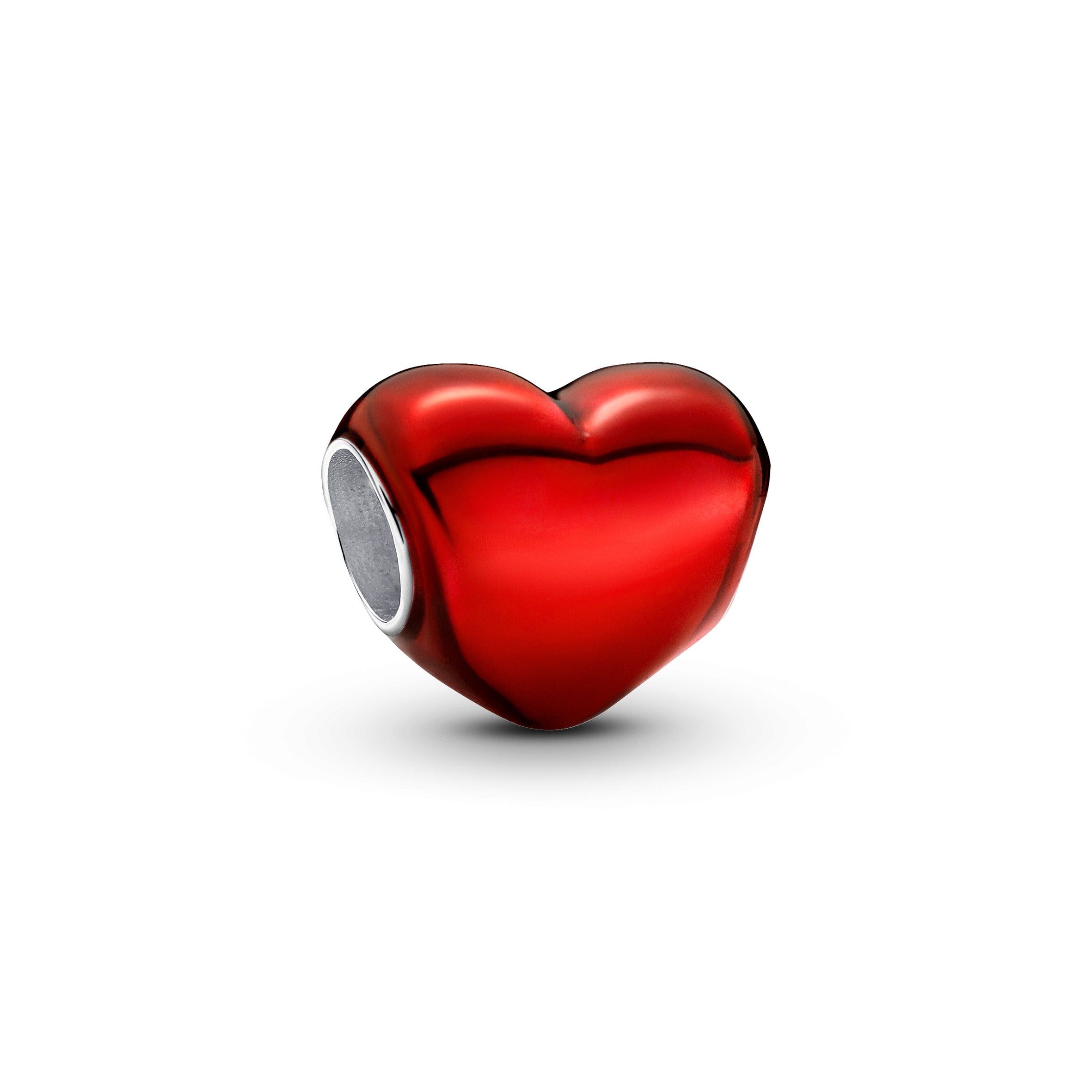 Metallic Red Heart Charm
