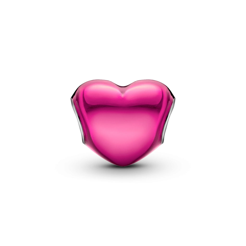 Metallic Pink Heart Charm