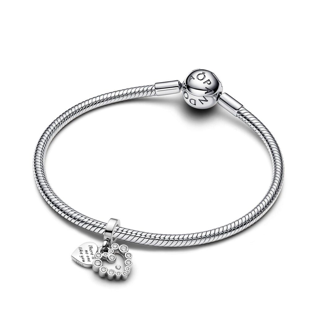 Sparkling Heart Double Dangle Charm