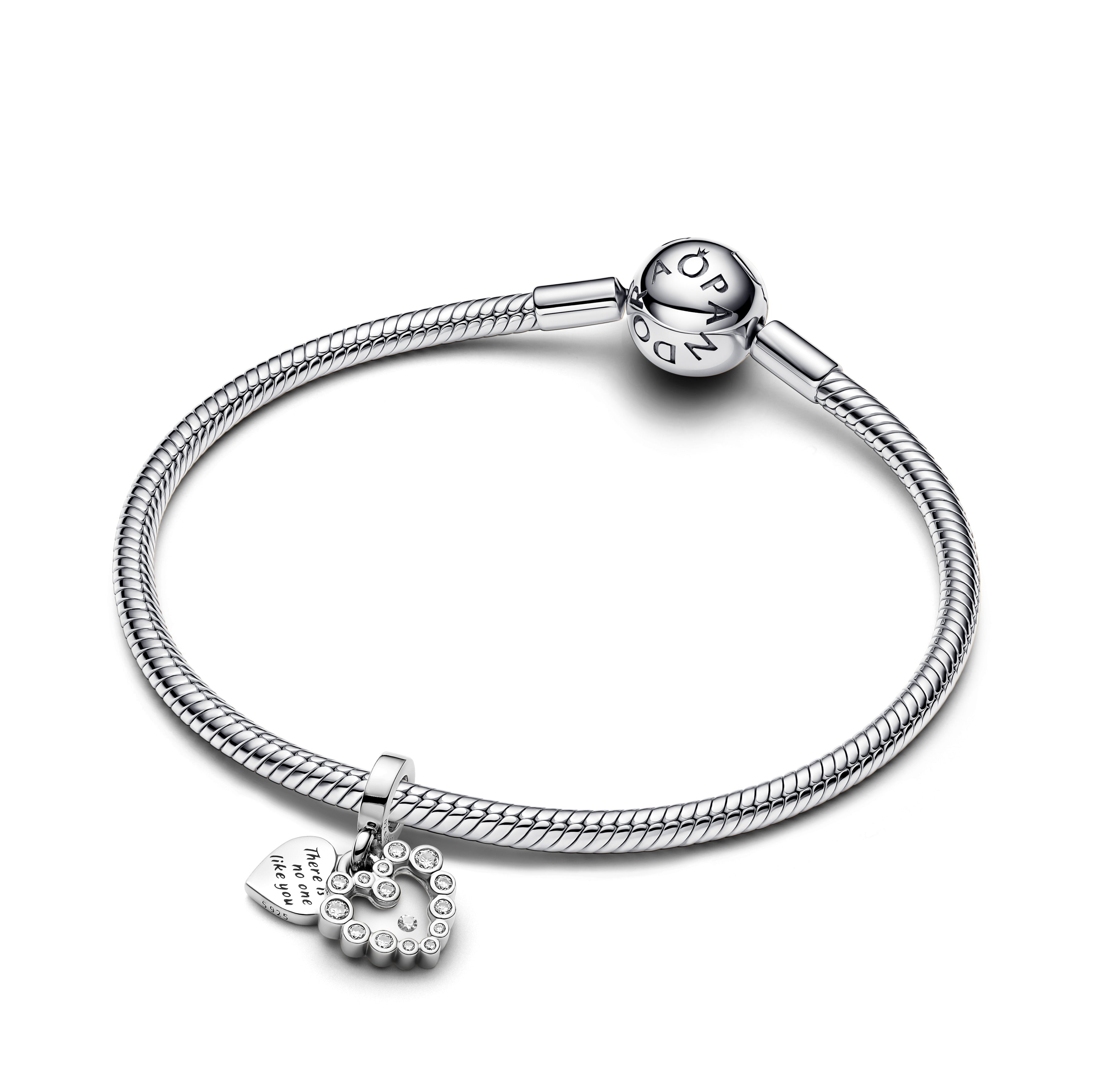 Sparkling Heart Double Dangle Charm
