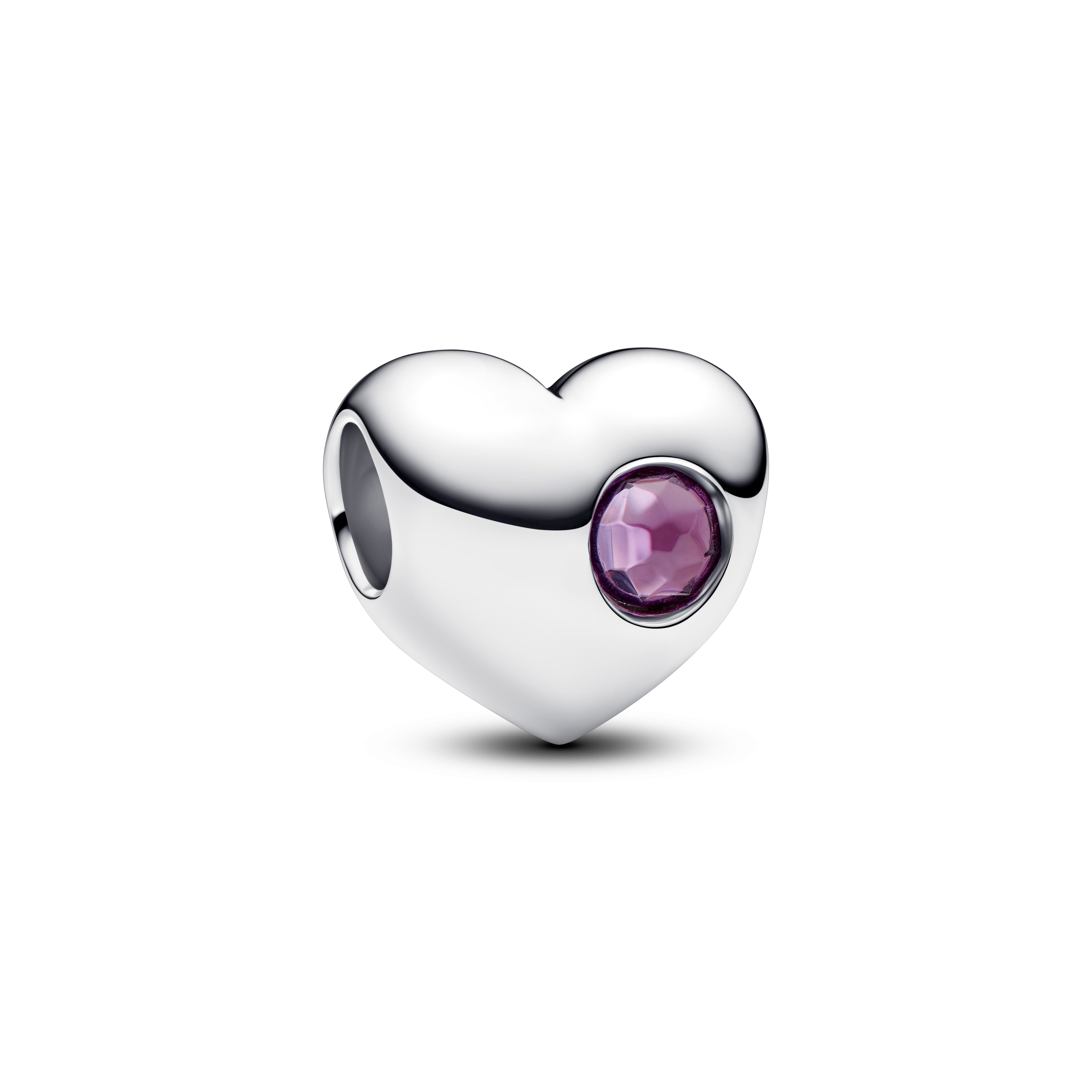Engravable Purple Stone Heart Charm