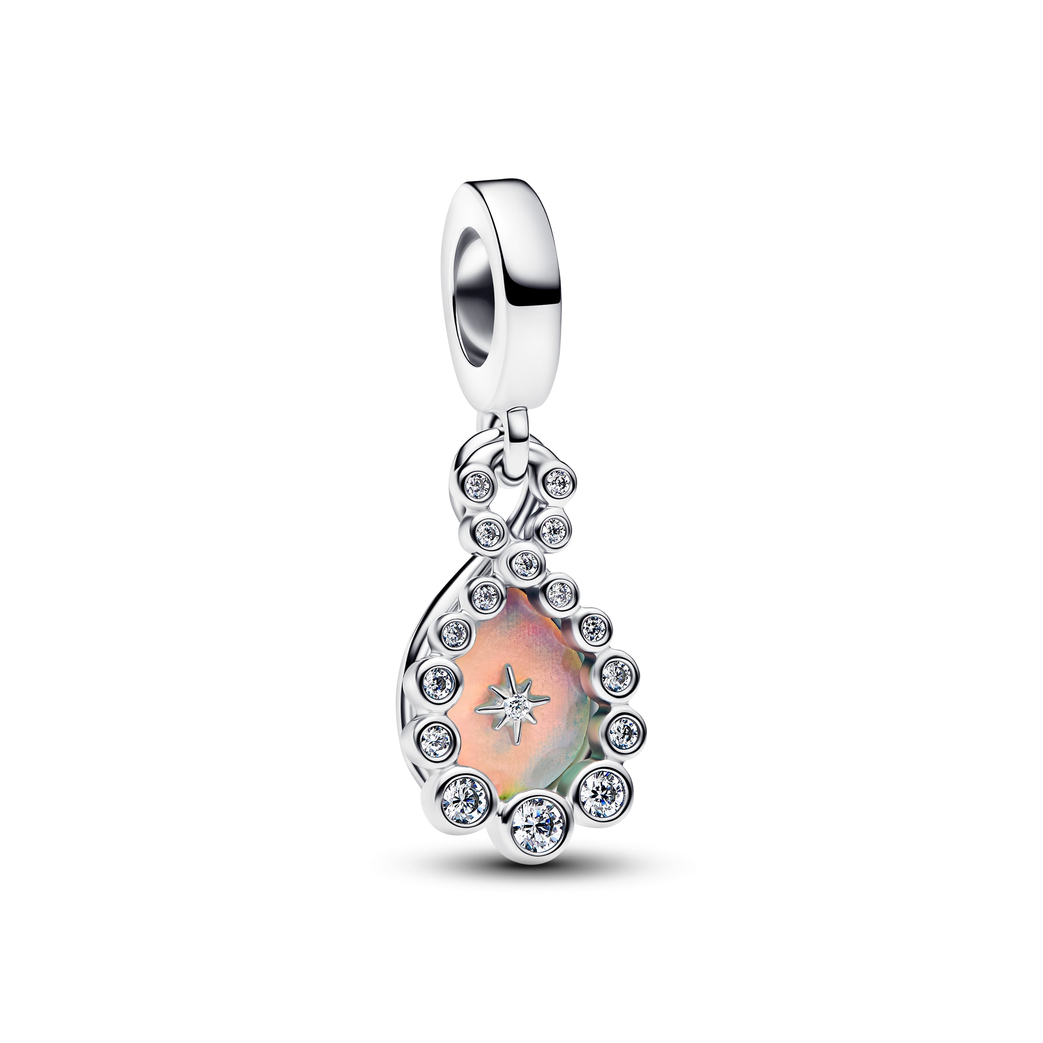 Opalescent Infinity Double Dangle Charm