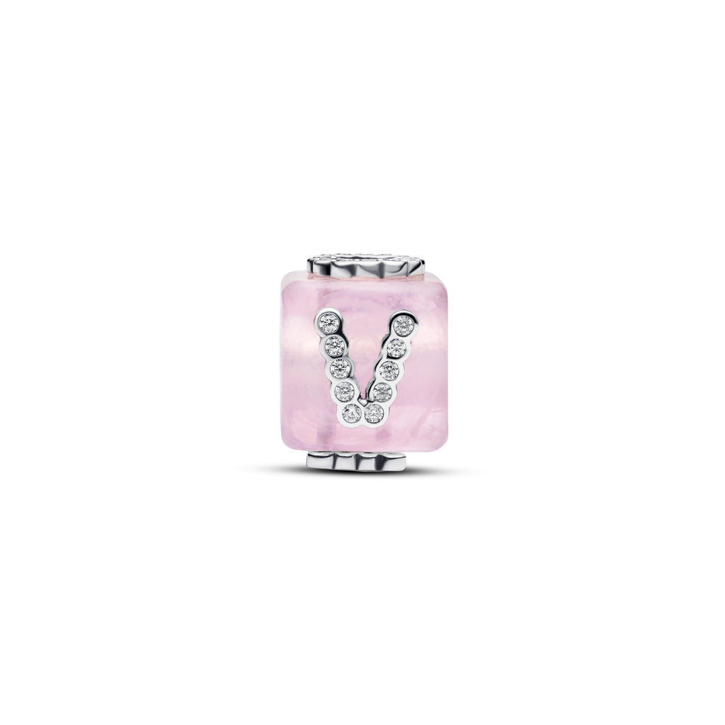 Pink Murano Glass Love Cube Charm