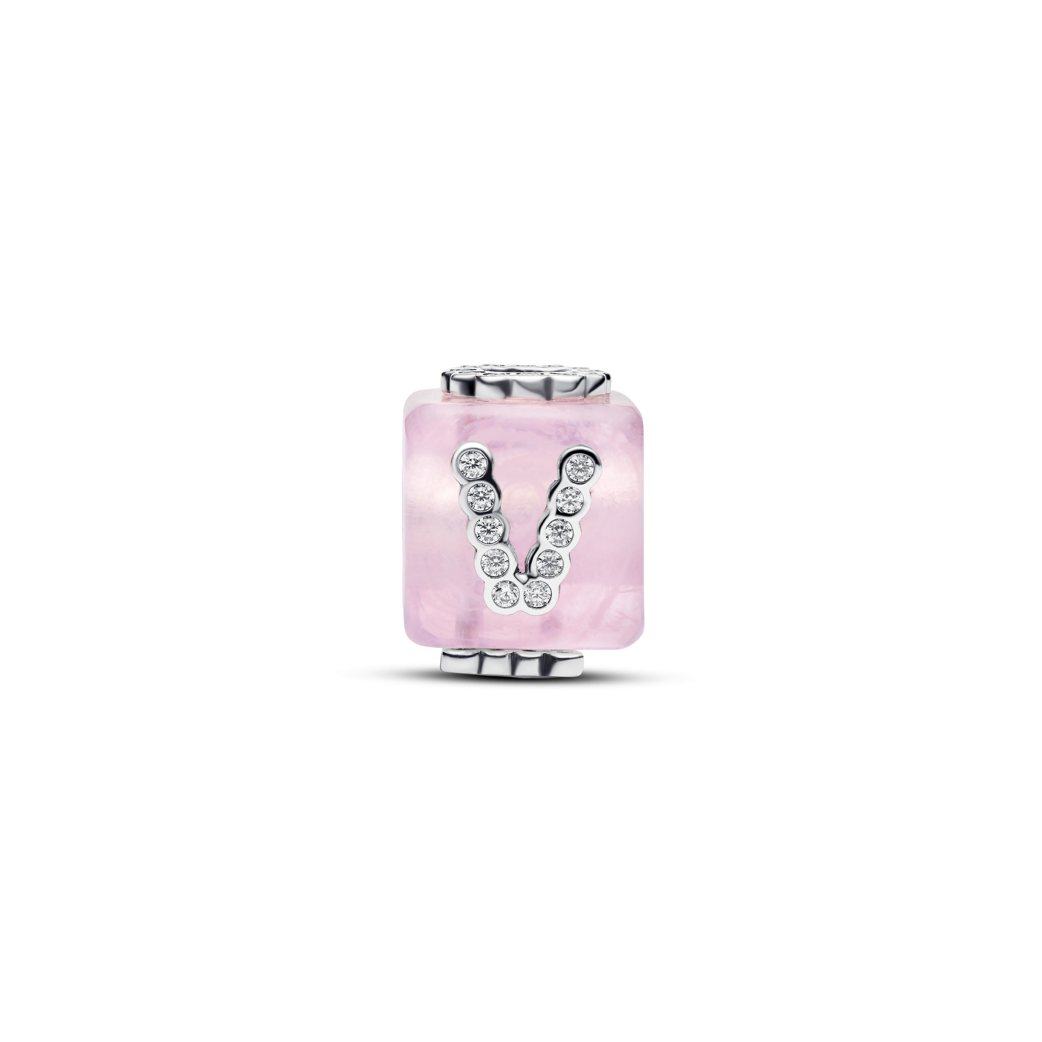 Pink Murano Glass Love Cube Charm
