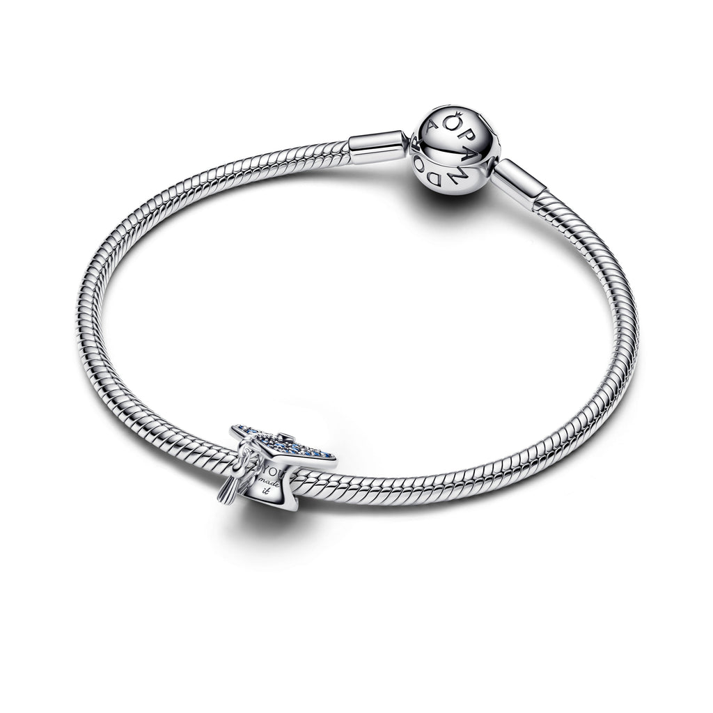 Sparkling Blue 2026 Graduation Cap Charm