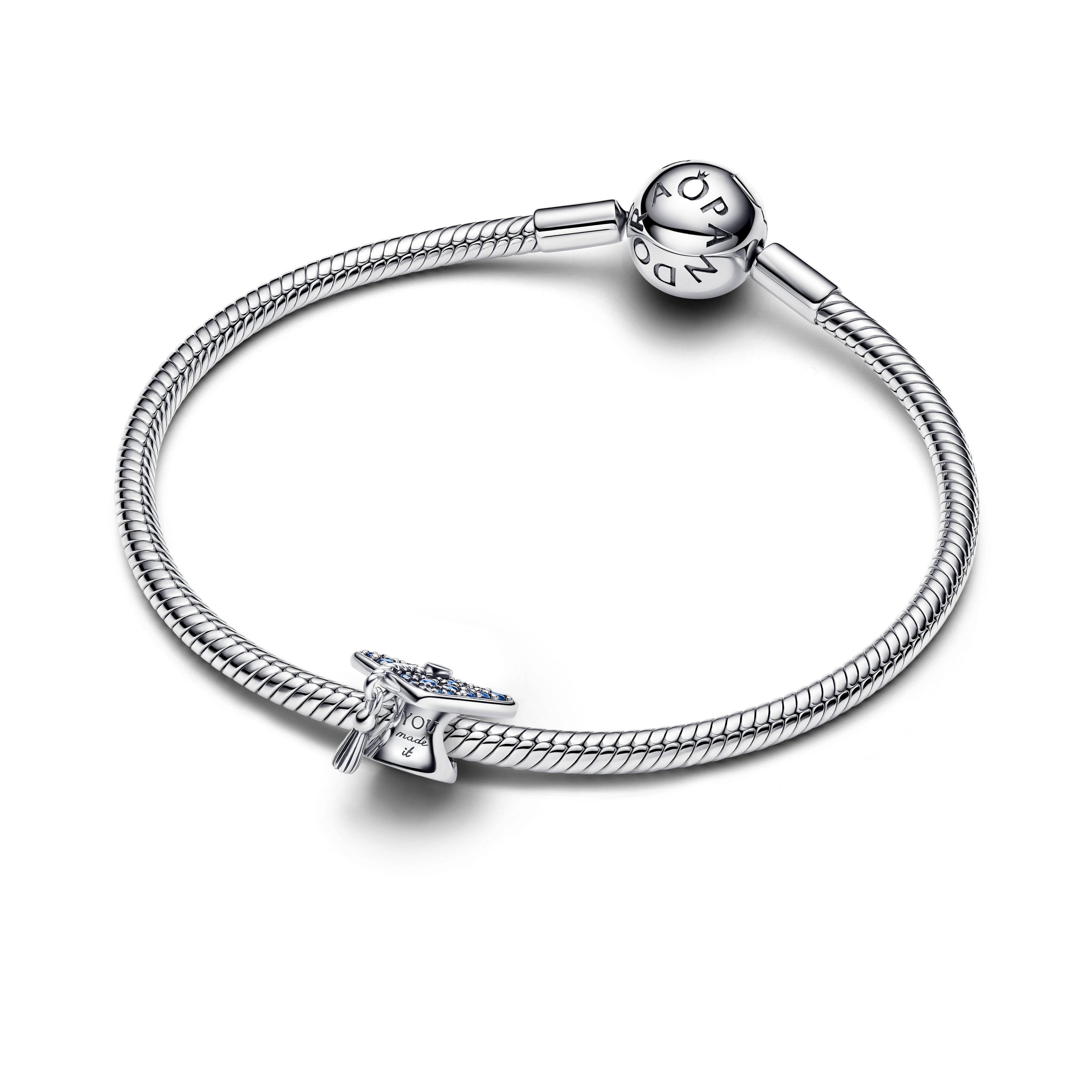 Sparkling Blue 2026 Graduation Cap Charm