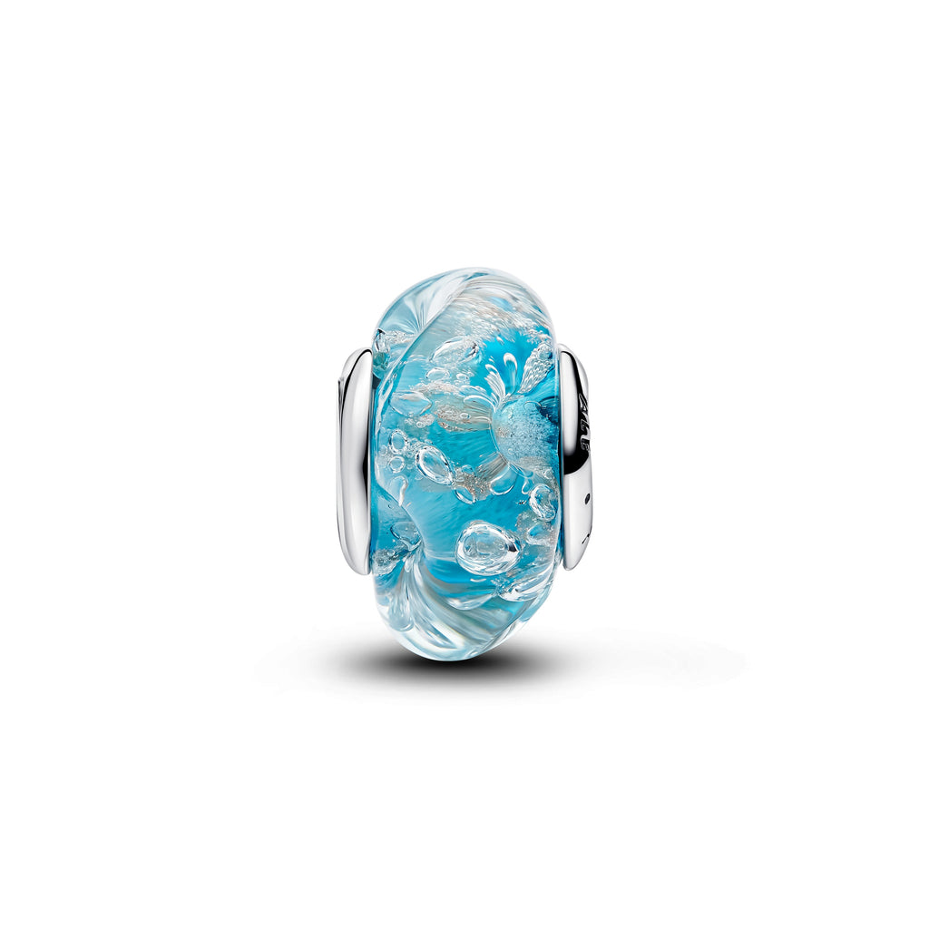 Turquoise Murano Glass & Glitter Charm