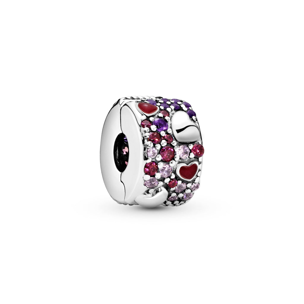 Asymmetrical Hearts Pavé Clip Charm