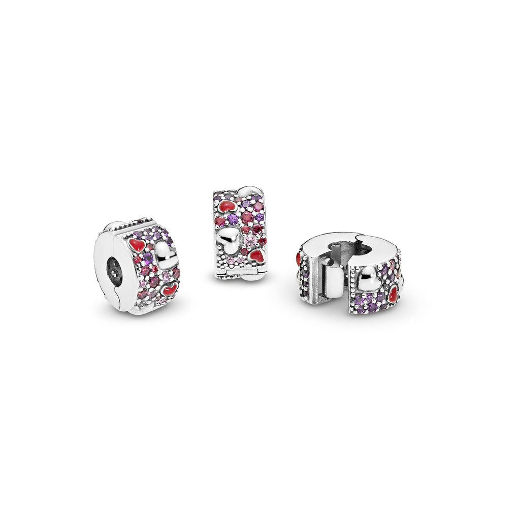 Asymmetrical Hearts Pavé Clip Charm