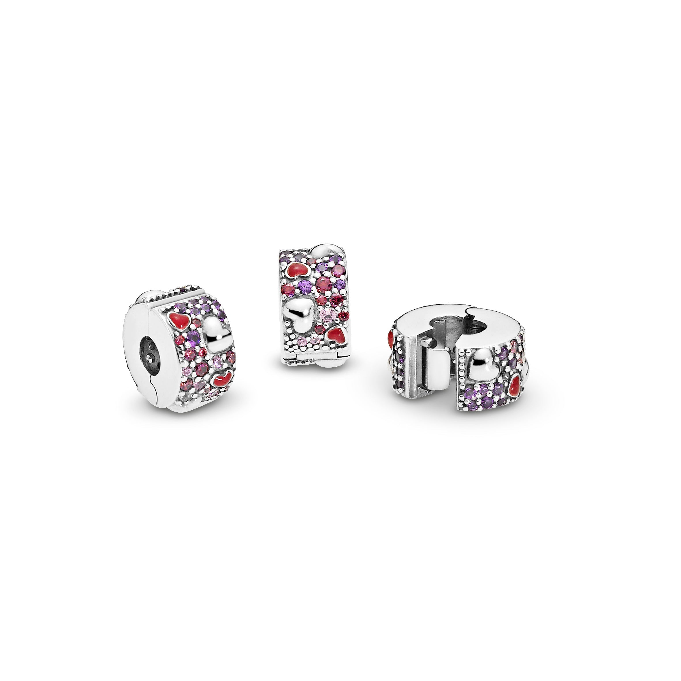 Asymmetrical Hearts Pavé Clip Charm