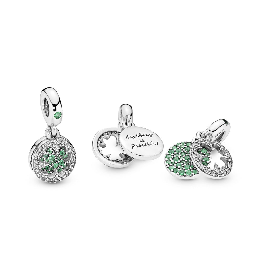 Lucky Four Leaf Clover Dangle Charm