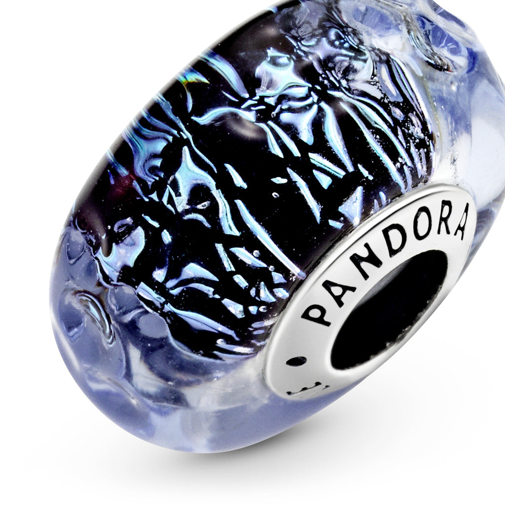 Wavy Dark Blue Murano Glass Ocean Charm