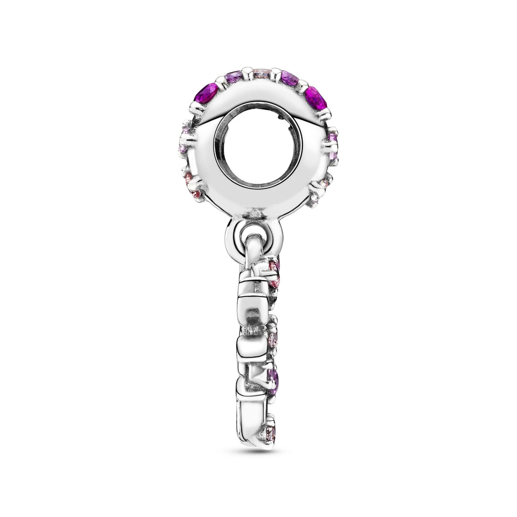 Pink Heart Family Tree Dangle Charm