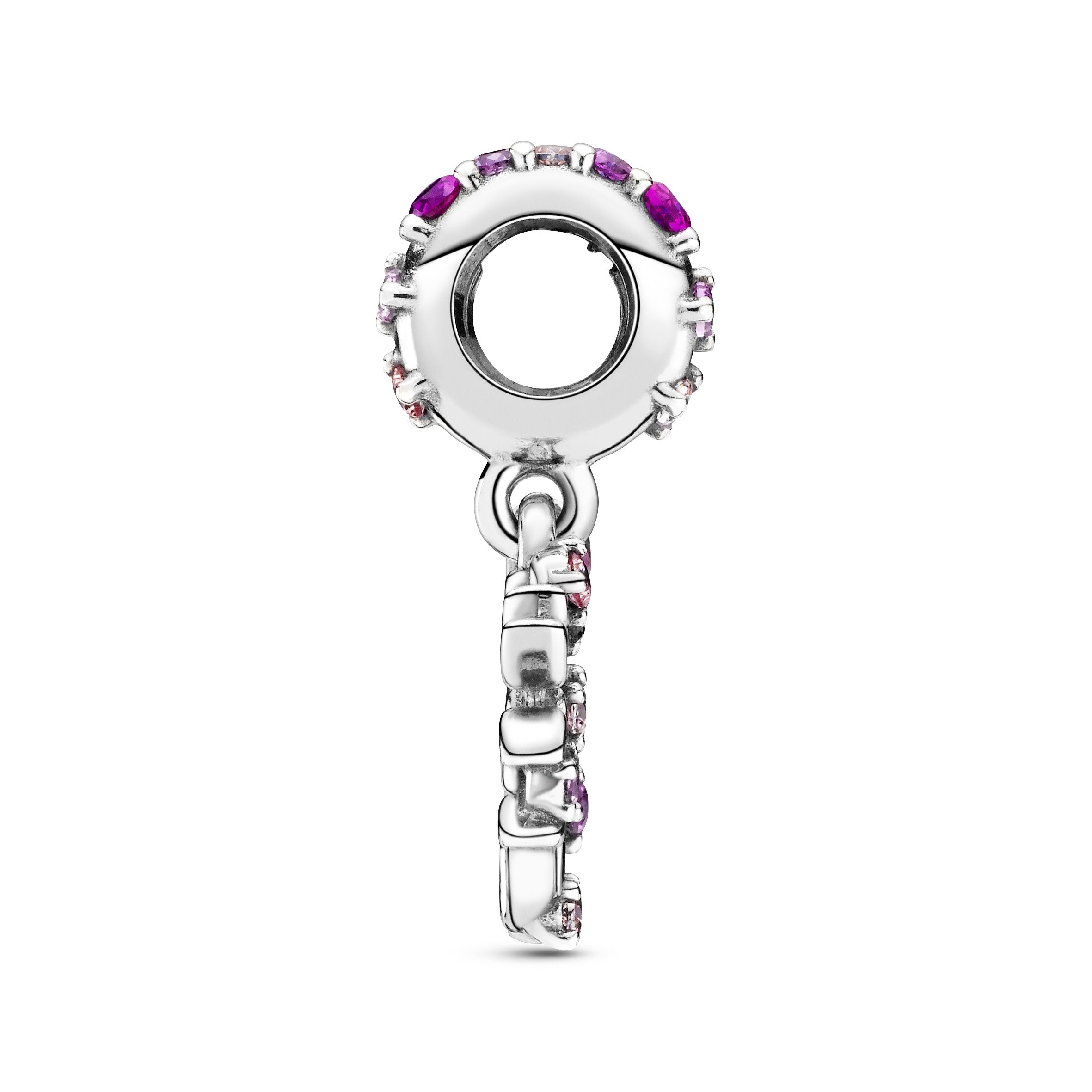 Pink Heart Family Tree Dangle Charm