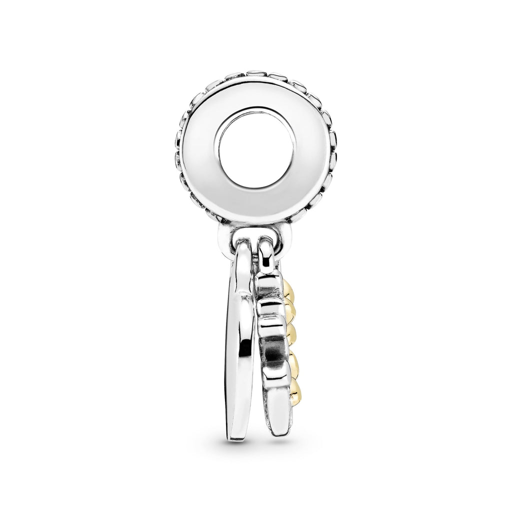Two-Tone Family Tree Heart Dangle Charm