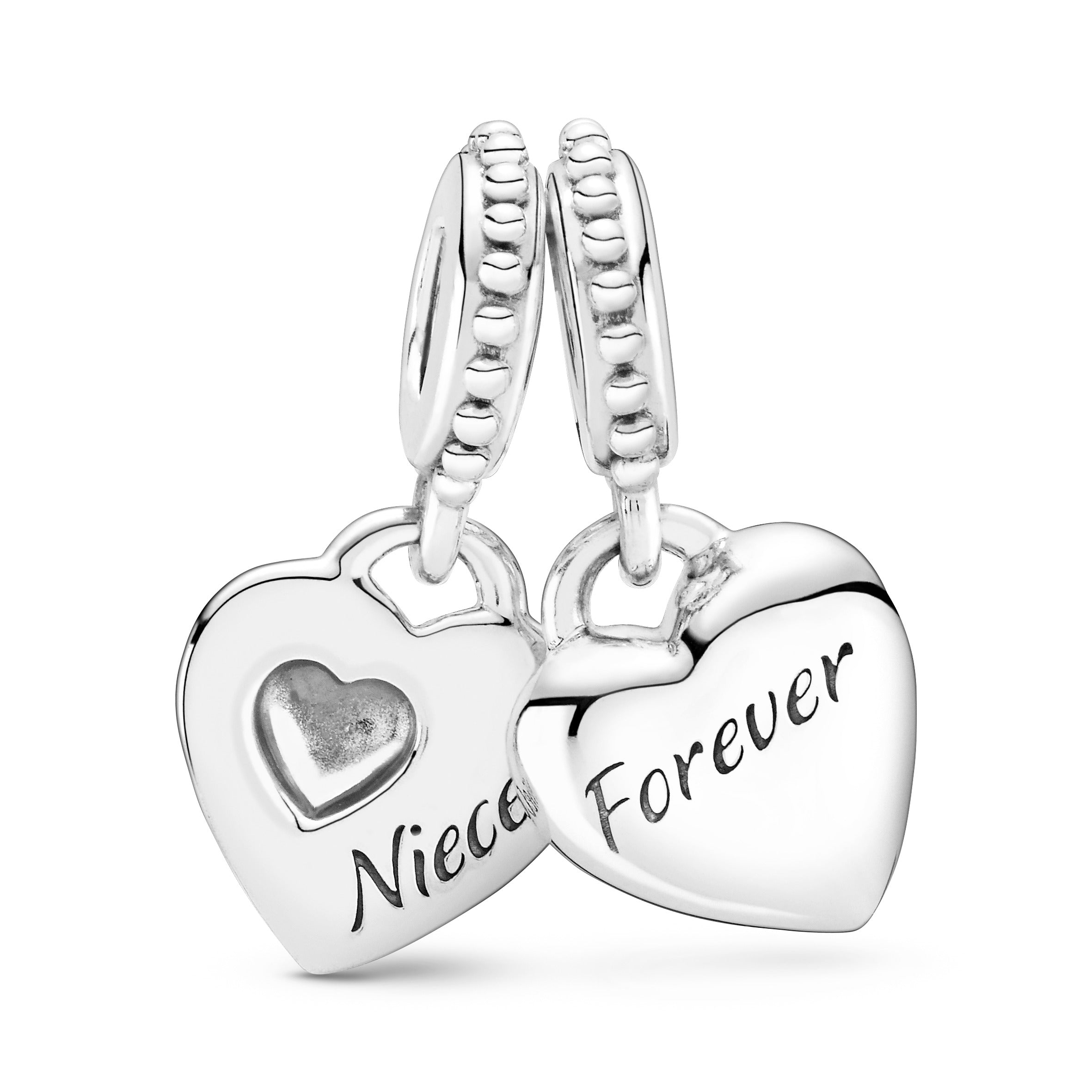 Aunt & Niece Split Heart Dangle Charm