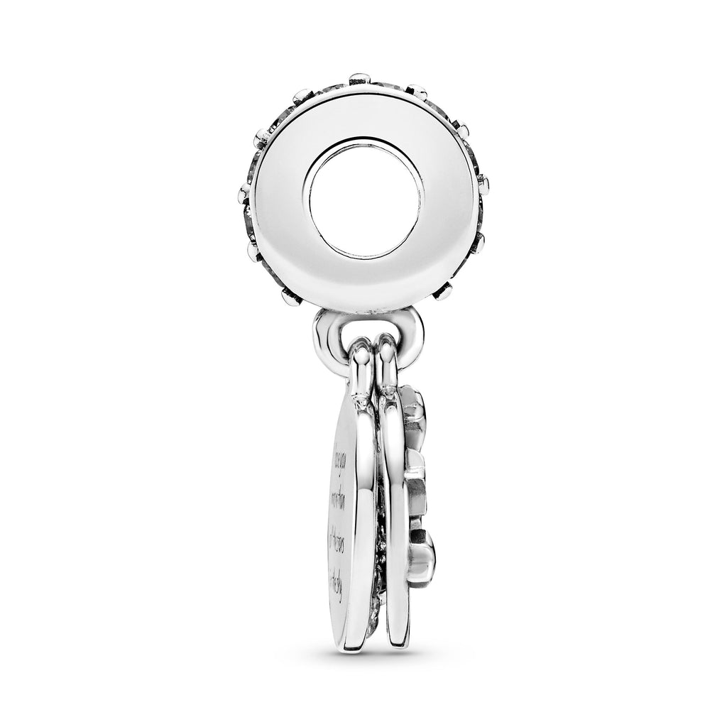 Blue Night Sky Crescent Moon & Stars Dangle Charm