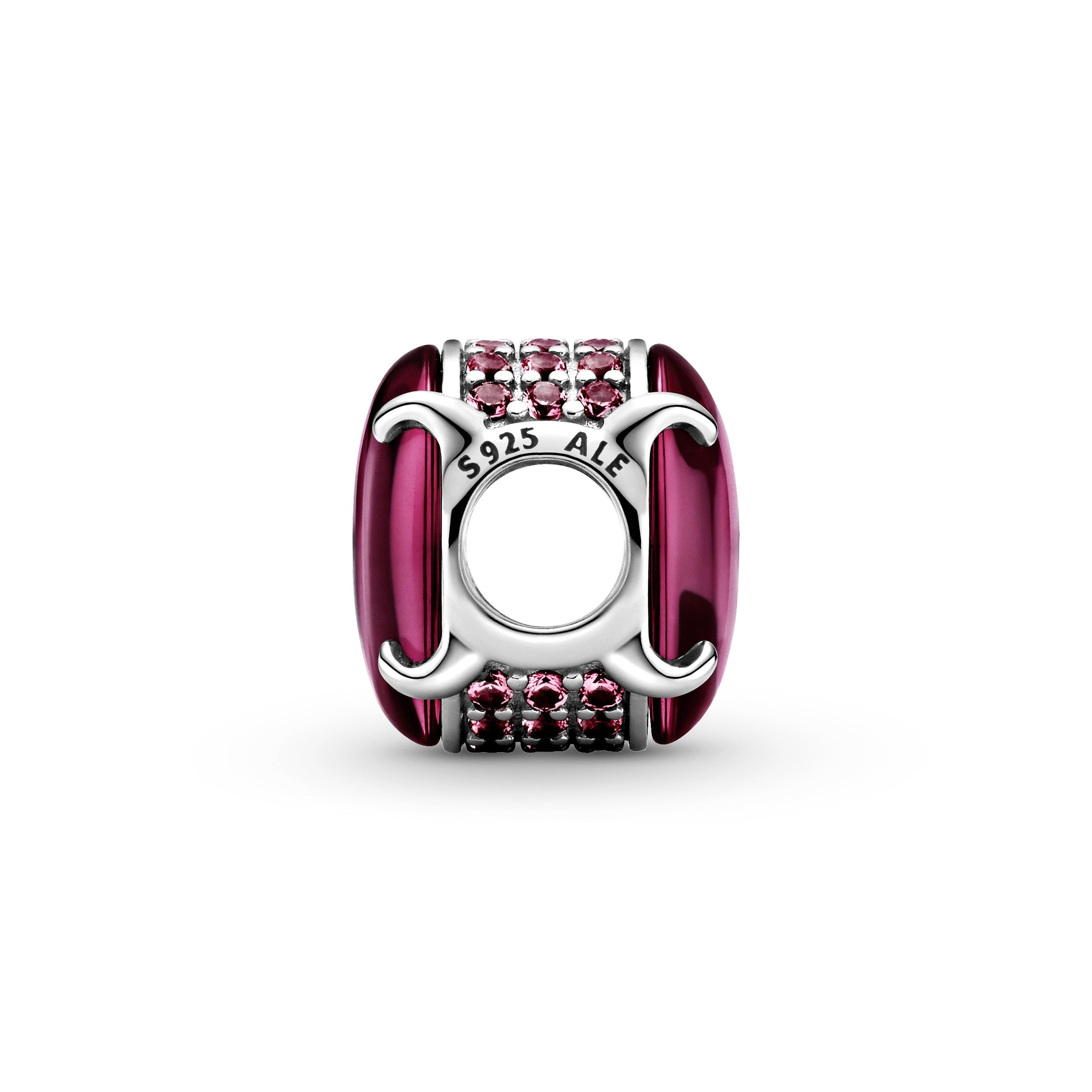 Fuchsia Rose Oval Cabochon Charm