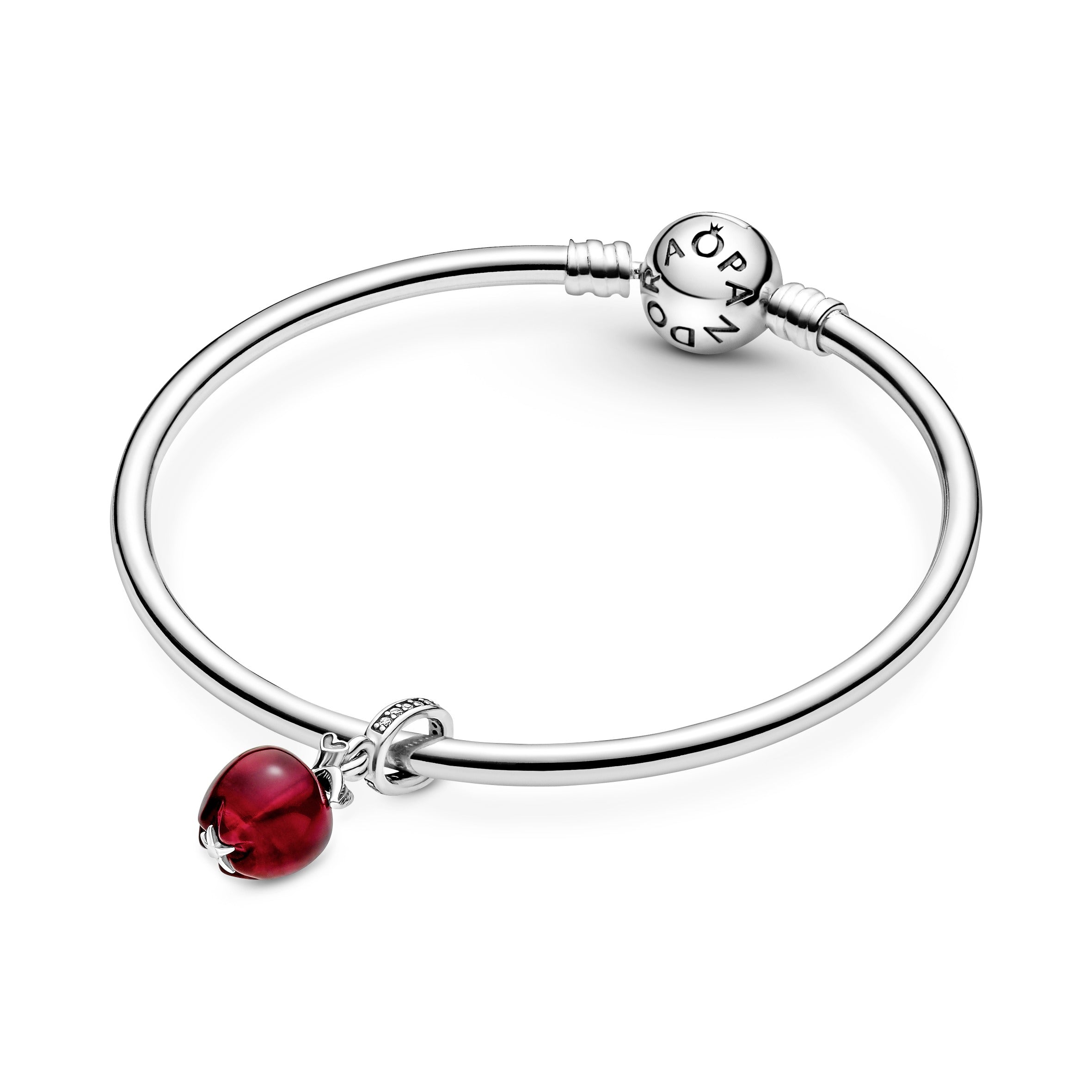Murano Glass Red Apple Dangle Charm