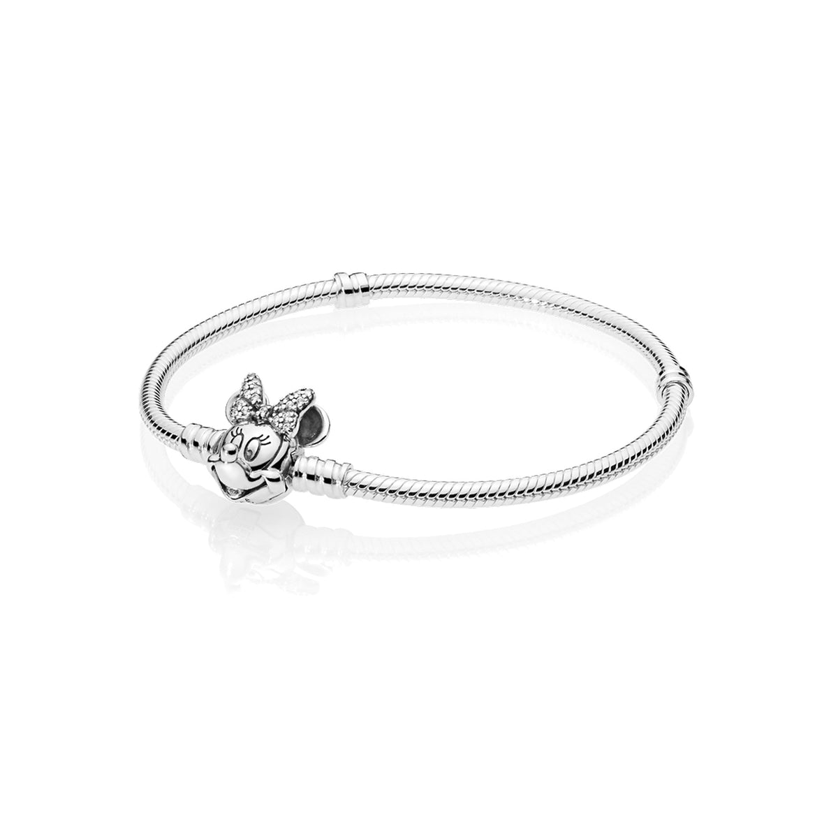 Disney Pandora Moments Pavé Minnie Mouse Clasp Snake Chain Bracelet
