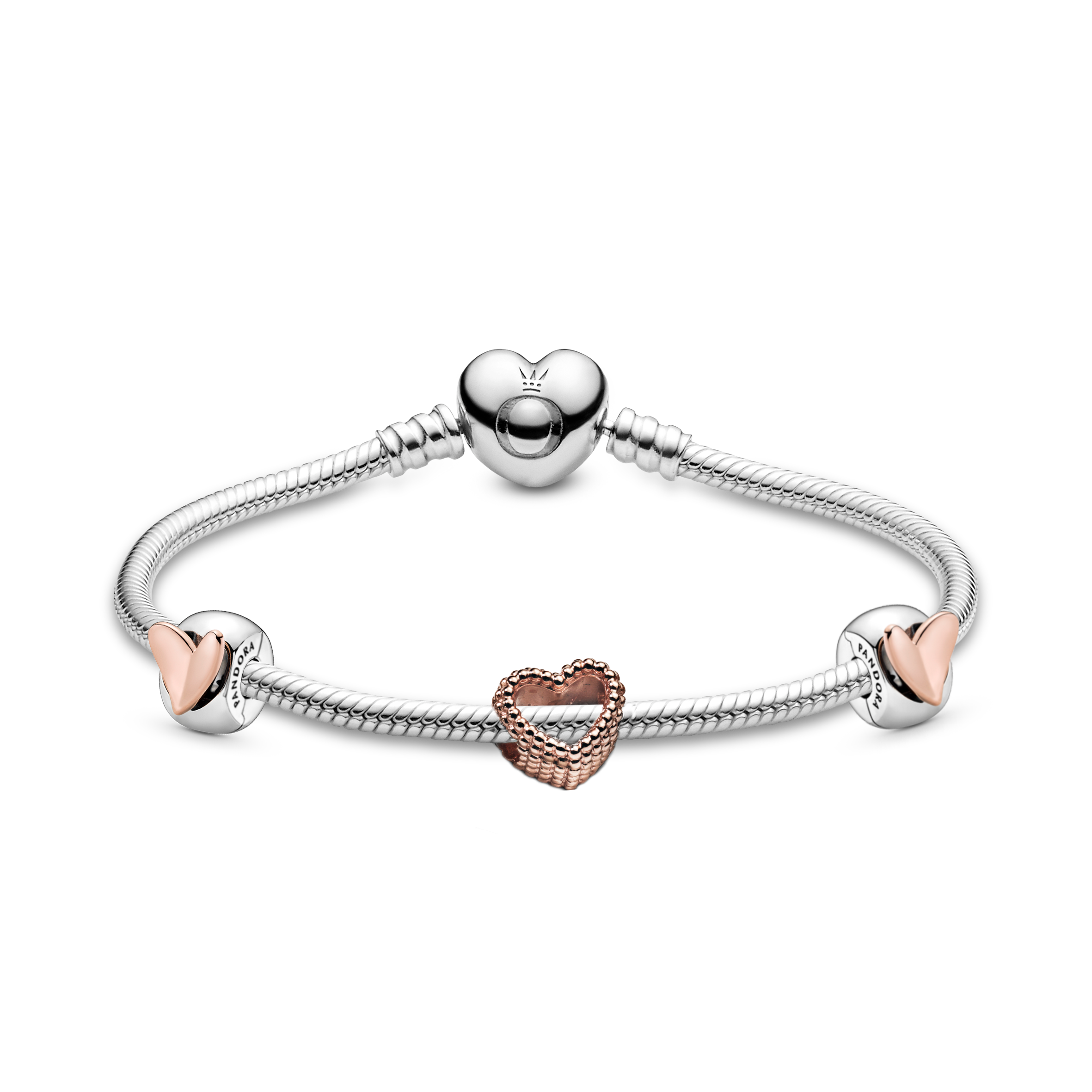 Love Hearts Bracelet and Charms Bundle Set