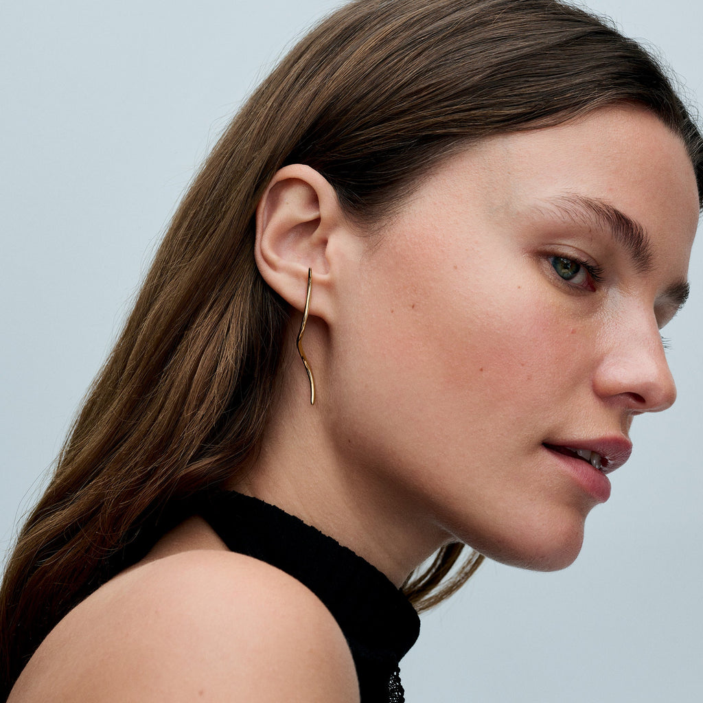 Organically Shaped Wire Stud Earrings