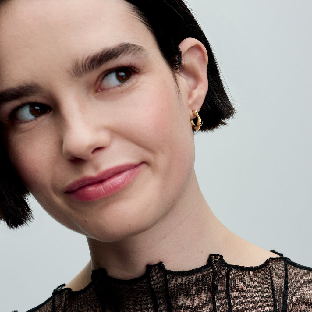 Organically Shaped Open Hoop Earrings